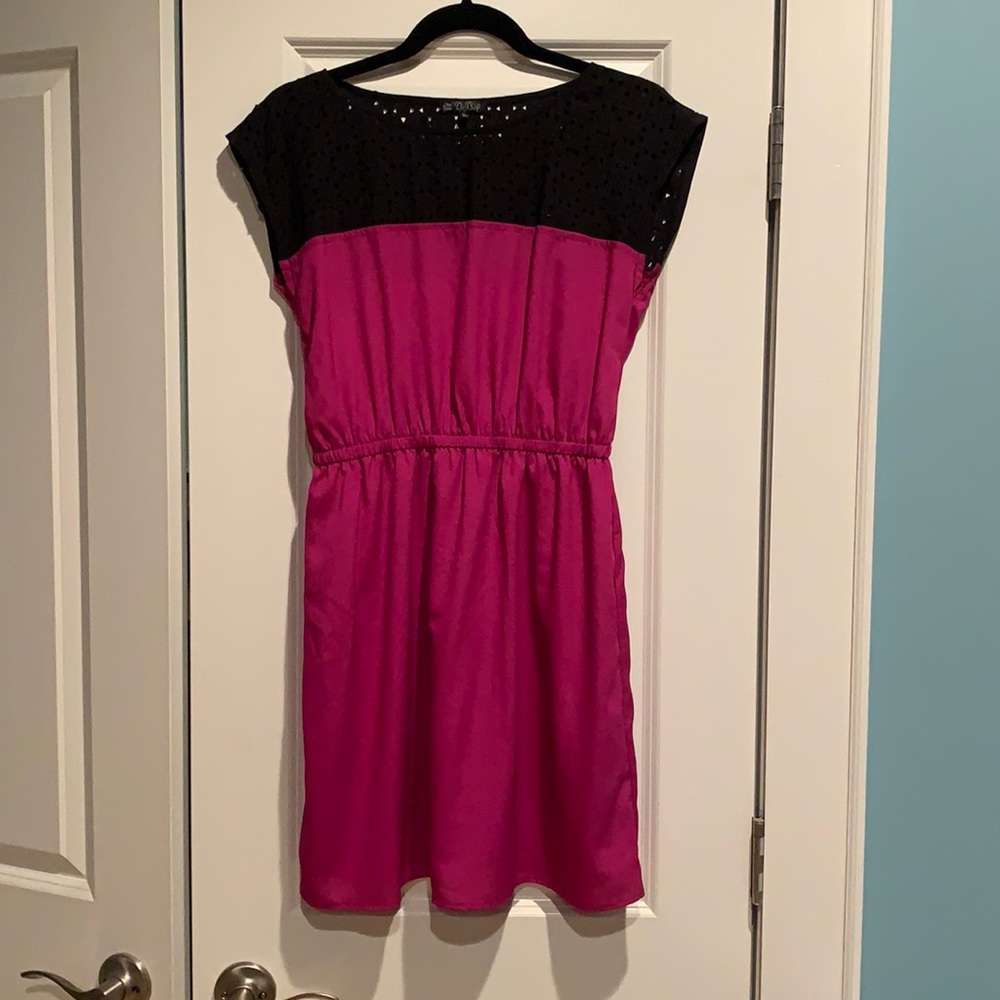 Magenta and black dress